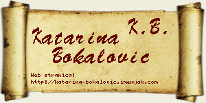 Katarina Bokalović vizit kartica